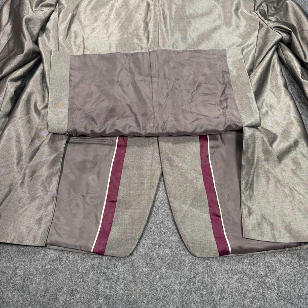 Sean John Metallic Silver Sharkskin 2-Button Suit Blazer Pants Macy's 48 L 42x32 - Picture 6 of 16